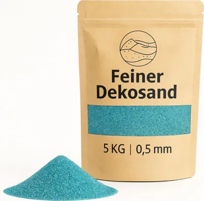 Productafbeelding van Deko-Sand 5 kg, turkizo, diameter 0,5 mm, geschikt voor vazen, glasdecoratie, strooidecoratie