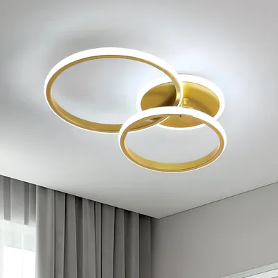 Produktbild von Mckalen LED Deckenleuchte Gold Runden, 42W Schlafzimmer Deckenlampe Modern, Crea