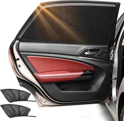 Produktbild von Sonnenschutz Auto Baby, 2 Stück Sonnenschutz Auto Seitenscheibe, UV Schutz Hitzeschutz Autofenster Sonnenschutz, Universal Sonnenblende Auto Netz