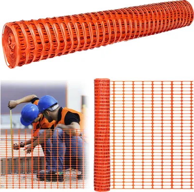 Produktbild von Izrielar 2 Stück Absperrzaun Bauzaun Warnnetz Sicherheitszaun mobiles Netz Kunststoff Fangzaun Hühnerzaun Geflügelzaun-1x30m orange