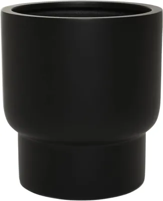 Produktbild von VIVANNO Blumentopf Fiberglas LIVELLO Rund, Schwarz matt - 37x37x41 cm