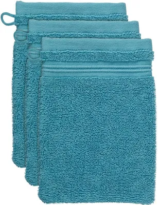 Produktbild von Beddinghouse Waschhandschuh-Set 3-teilig Sheer Farbe Petrol Größe 16x22x3