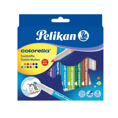 Produktbild von Pelikan Colorella - Popisovač - na textil - zmiešané farby - stredný (balenie 12 kusov)
