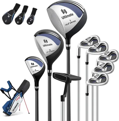 Produktbild von GOPLUS Herren Golfschläger-Set, tragbare Golftasche mit #1 Driver, #3 Fairway, #4 Hybrid, 5 Eisenschlägern & Putter, geeignet mit Schultergurt & Griff