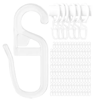 Imagen del producto de Ganchos transparentes para cortinas, 120 unidades, con ojales de 6 mm de diámetro, para anillas de cortina de 4-6 mm, para colgar