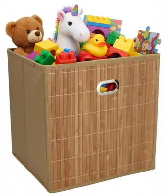 Produktbild von Aufbewahrungskorb / Schrankkorb - natur - Bambus / Kunststoff - 28 Liter - 31 x 31 x 31 cm - faltbar