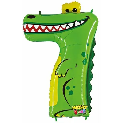 Produktbild von Riesenzahl Folienballon Animaloon 40"/102cm | #7 Krokodil