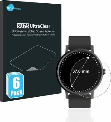 Produktbild von 6x Für Kreisrunde Displays (ø: 37 mm) Schutzfolie Savvies Displayschutz Display Schutz Folie Klar Transparent