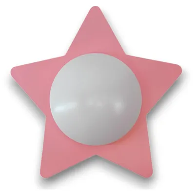 Produktbild von Deckenleuchte Stern Rosa mit E27 LED für Kinderzimmer & Jungendzimmer Ø 53cm