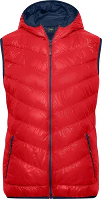 Produktbild von James & Nicholson Damen Daunenweste JN1061 Gr. S red/navy