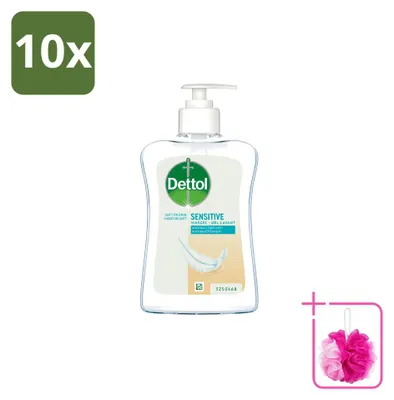 Produktbild von 10 x Dettol Handseife Empfindliche Haut - Mild & Pflegend - 250 ml - Sparpackung - 10 Stücke