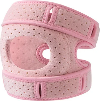 Produktbild von Knieorthese zur Schmerzlinderung, doppelter Patellasehnen-Stützgurt bei Meniskusriss, Arthritis, MCL, ACL, Schlatter, verstellbarer Nylon-Kniegurt für Laufspringer