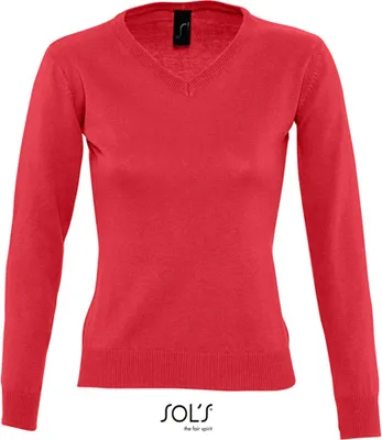Produktbild von SOLs 90010 | Womens V Neck Sweater Galaxy - Farbe: Red - Größe: XL