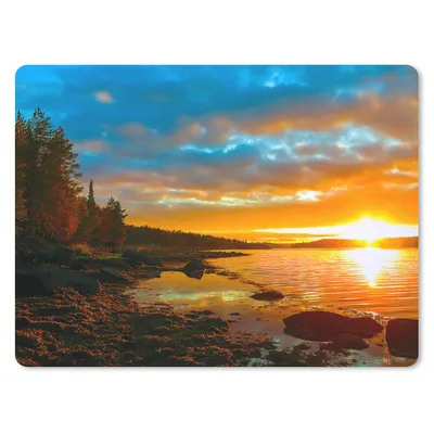 Produktbild von MuchoWow® Mauspad Mousepad Sonne - Landschaft - Wasser - Bäume 40x30 cm - Mousepads - Maus Mat - Pad - Mausunterlage - Anti Rutsch