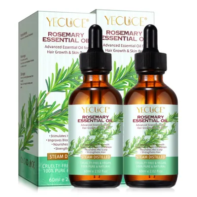 Produktbild von Rosmarinöl Ätherisches Öl Haarwachstum Kopfhaut Haarpflege Wimpern Augenbrauen, 2x 60ml
