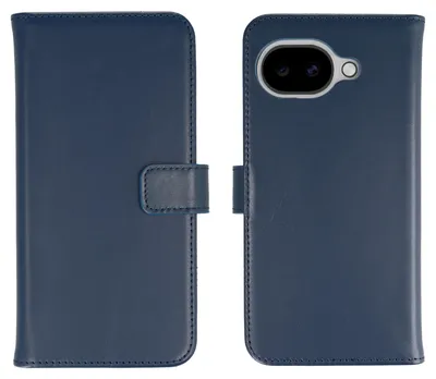 Productafbeelding van Selencia Echt Leren Bookcase voor de Google Pixel 10a - Donkerblauw