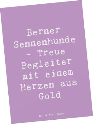 Produktbild von Mr. & Mrs. Panda Postkarte Spruch Berner Sennenhund Herz - Lavendeltraum - Geschenk, Hunderasse, Postkarten, Hunderassen Pflege, liebevoller Hund, Fotokarte, bildkarte