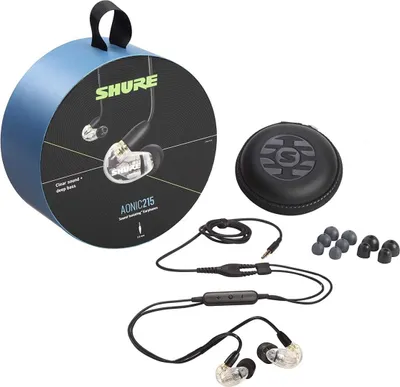 Produktbild von Shure AONIC 215 - In-Ear-Kopfhörer mit Einzelschallwandler und 3 5-mm-Kabel (transparent)