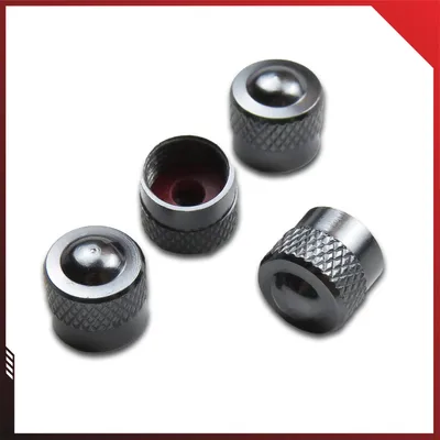 Produktbild von Pitlane Performance® Alu Ventilkappen 4 Stück Ventildeckel; Aluminium Auto-Reifen Schrader-Ventil Ventilabdeckung Aluminium Racing 4er Set Anthrazit