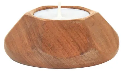 Produktbild von Omgoods – Set aus 3 Holz-Kerzenhaltern für Tischdekoration