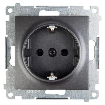 Immagine prodotto di Presa singola Schuko con messa a terra (modulo) 16A 250V morsetti rapidi antracite opaco 54 DGSz1CZ.01/48