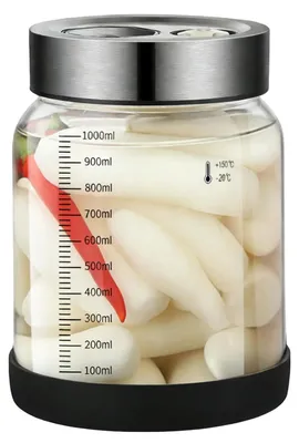 Fermentierglas 1 l mit Deckel, Borosilikatglas, 2 Entlüftungsöffnungen