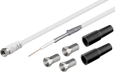 Immagine prodotto di Goobay 51625 Set di cavi coassiali per antenna da 100 dB, 20 m - 2x cavo di collegamento LNB schermato con connettori F
