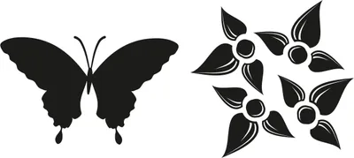 Produktbild von Reliefeinlagen-Set "Schmetterling, Blume", 2 Stk.