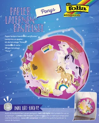 Produktbild von folia Laternen-Bastelset "PONY" pink