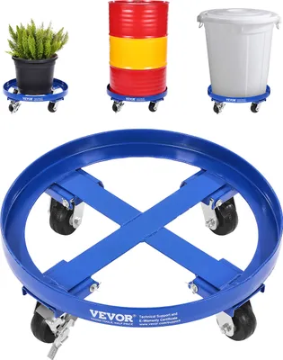 Obrázok produktu pre VEVOR vozík na sudy s nosnosťou 55 galónov, Ø615x188 mm, prepravný vozík, odolný proti nakloneniu, na manipuláciu so sudmi v sklade, modrý