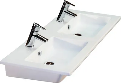 Produktbild von Sanox Doppelwaschtisch Gala 121 x 46 cm weiß glänzend 10210401