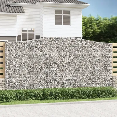 Produktbild von Gabionen mit Hochbogen 4 Stk. 400x50x200/220cm Verzinktes Eisen , Gabionen Design 2024