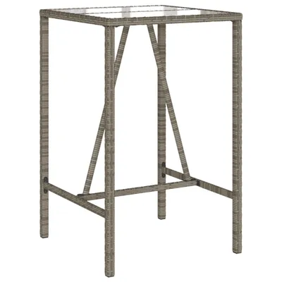 Obrázok produktu pre vidaXL Záhradný barový stôl sivý 70x70x110 cm polyratan