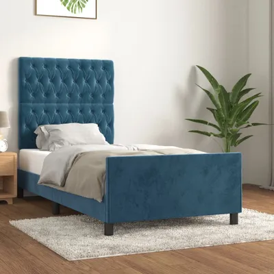 Obrázok produktu pre Maison Exclusive - Rám postele bez matraca Tmavomodrá 100x200 cm Zamat