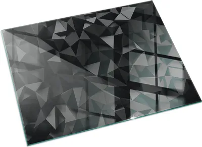 Produktbild von Dreidimensionale Geometrie – Glasbodenplatte für – Kaminofen – Kaminplatte Glas – Schutzglas – Funkenschutzplatte –Glasbodenplatte Feuerfeste – Hitzeschutzplatte – Bodenschutz aus Glas – 60x40 cm