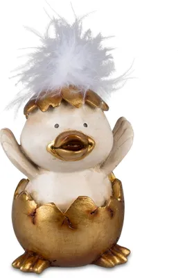 Produktbild von Deko Küken mit Federn Ente Gans Vogel Schwan Garten Tier Skulptur Figur Objekt