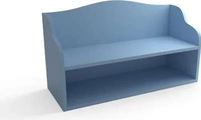 Produktbild von regalik Schuhbank mit Sitzfläche – Bank mit Schuhablage in Hellblau für Flur oder Kinderzimmer – mit abgerundeten Kanten – 80x30x50 cm – Einfacher Aufbau