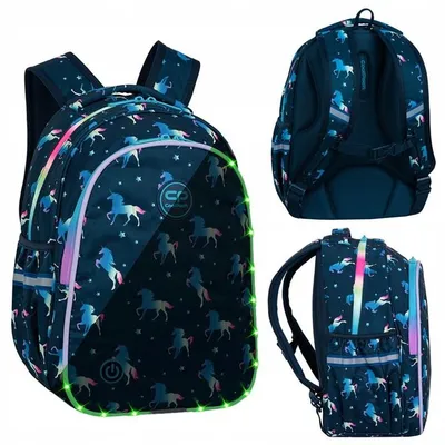 Produktbild von Coolpack Blaues Einhorn Jimmy Led-Rucksack