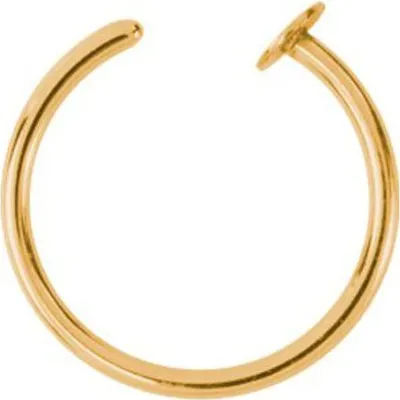 Produktbild von Karisma Titan G23 Open Nasenring Piercing Lippe Hoop 0.8mm Stärke Gelbgold - 8.0 Millimeter