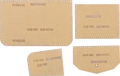 Image de Lot de 4 gabarits en acrylique pour fabriquer soi-même des porte-monnaie et des porte-cartes à fermeture éclair en cuir