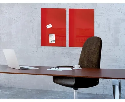 Immagine prodotto di SIGEL GL122 Lavagna magnetica in vetro / Lavagna magnetica Artverum, 40x60 cm, rosso