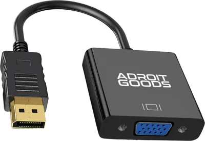 Produktbild von AdroitGoods Displayport zu VGA (D-Sub) Buchse Computer Kabel - 1080p - Full HD - 10 cm - Schwarz
