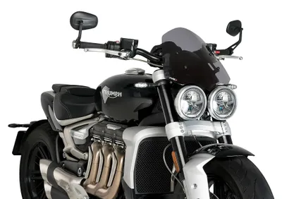 Productafbeelding van Windscherm PUIG, type "Naked touring", donker gerookt, voor de Triumph Rocket 3 R