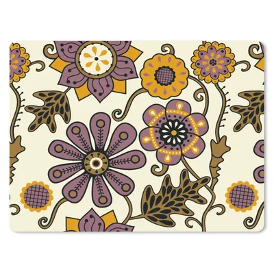 Produktbild von MuchoWow® Mauspad Mousepad Blumen - Bohème - Vintage - Cartoon 23x19 cm - Mousepads - Maus Mat - Pad - Mausunterlage - Schreibtischunterlage - Mauspad
