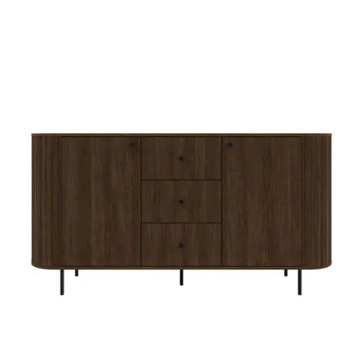 Produktbild von Kommode OVARO I 165 cm mit 2 Türen und 3 Schubladen – Modernes Sideboard für Wohnzimmer, Esszimmer und Flur – Eiche Dunin