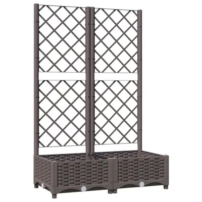 Produktbild von vidaXL Pflanzkübel mit Rankgitter Braun 80x40x121,5 cm PP