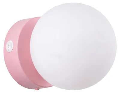 Produktbild von Wandleuchte YOLI 1 rosa mit Schalter 1xG9 8W Stahl/Glas 12x14x12cm Sollux Lighting