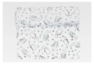 Produktbild von Baby Musselin, 125x125 cm | Musselin Tuch mit Katzen-Motiv, leichte und weiche Baumwollfaser, vielseitig einsetzbar, als Decke, Halstuch/Dreieckstuch, Spucktuch etc., Farbe: türkis