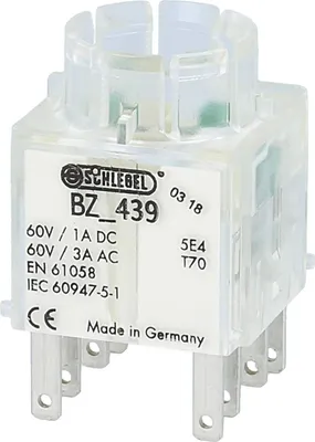 Image de Georg Schlegel Contacteur tactile, 2Ö + 2S Contacteur B_439 Fiche plate 2,8 mm x 0,8 mm - 1 pièce