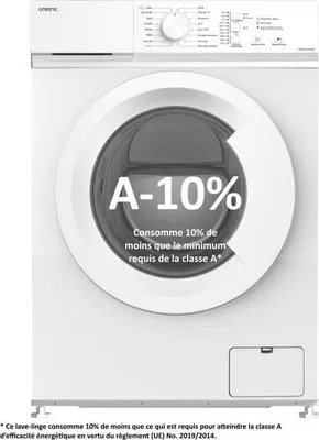 Image de Lave-linge Frontal OCEANIC OCEALL610WA, 6 kg, Induction, 60 cm, 1000 trs/min, Blanc
